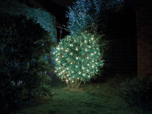 Light Creations Smart Netlight Led - avec minuterie intégrée, boîtier de piles étanche et trois animations de modulation - pour l'intérieur et l'extérieur - plastique blanc froid et vert - 120 x 120 cm