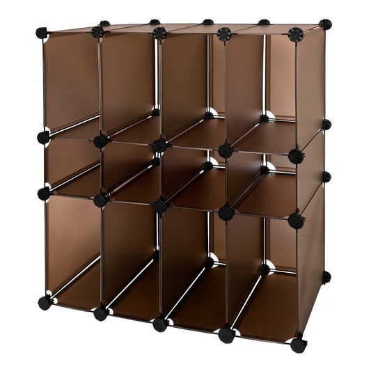 SoBuy Armoire à compartiments - 12 compartiments - 95 x 76 x 38 cm - Plastique - Gris