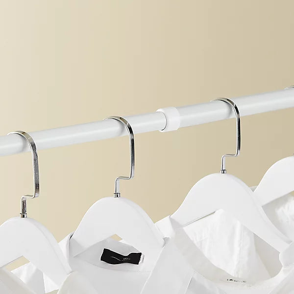 SoBuy Freestanding Walk-In Cabinet - Armoire télescopique / Meuble de rangement - B145 x D42.4 x H227 cm - Blanc