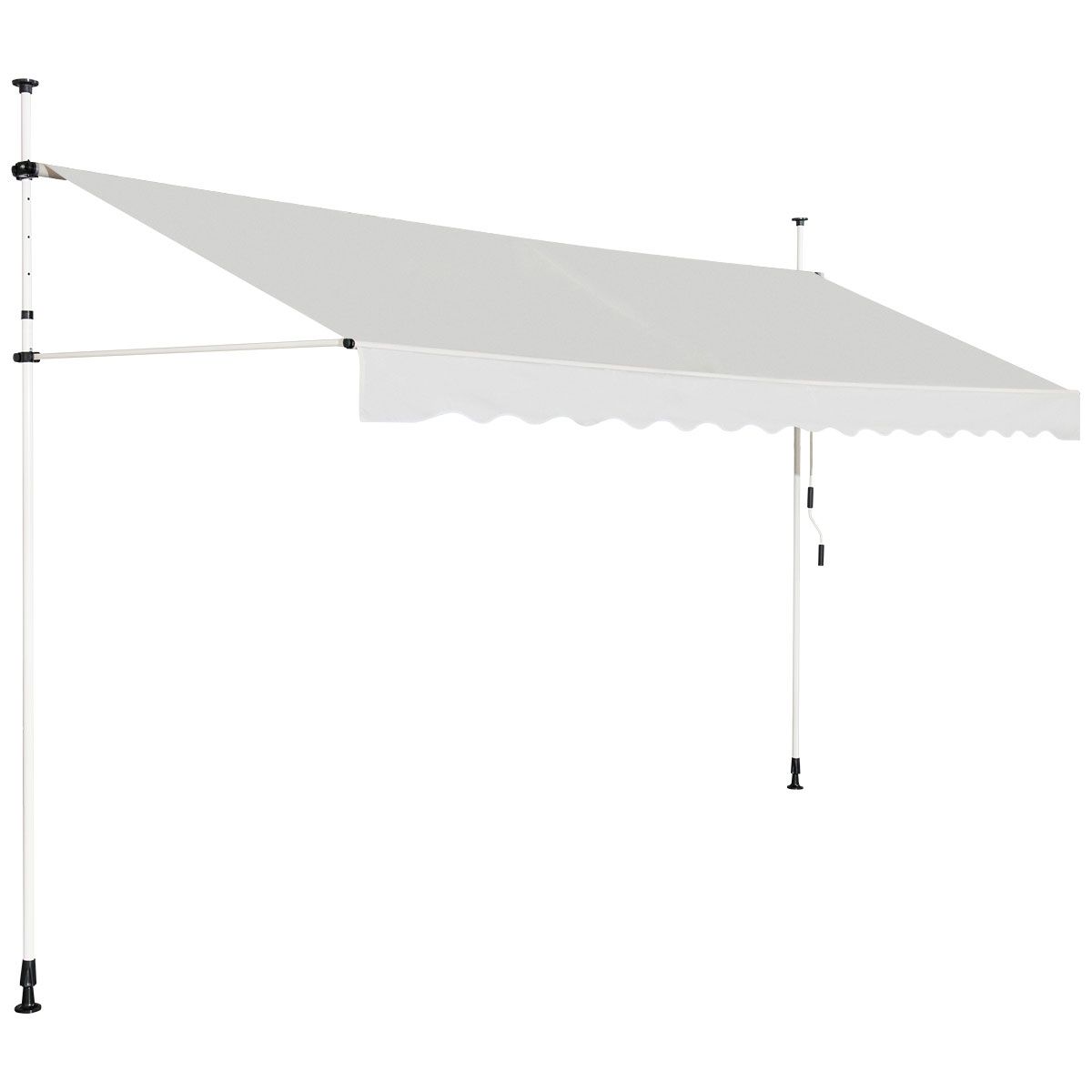 Parasol extensible Coast - Imperméable - Résistant aux UV - Réglable - Largeur 395 cm - Beige