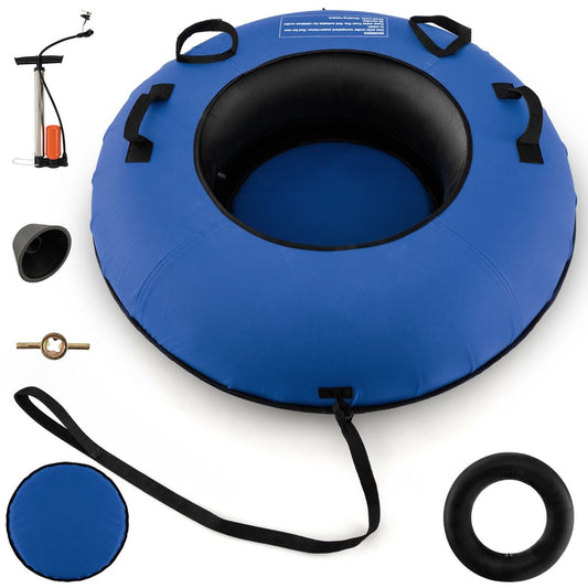 Coast 100 cm Inflatable Snow Sleigh Blue - Durable Oxford - Hard Bottom - Included Seat Pad and Towing Strap