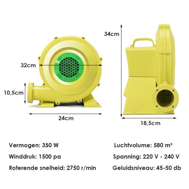 COAST 350W Air Blower Electric Air Pump Commercial Inflatable Bouncy House Air Blower Perfect for Bouncy House Bouncy House