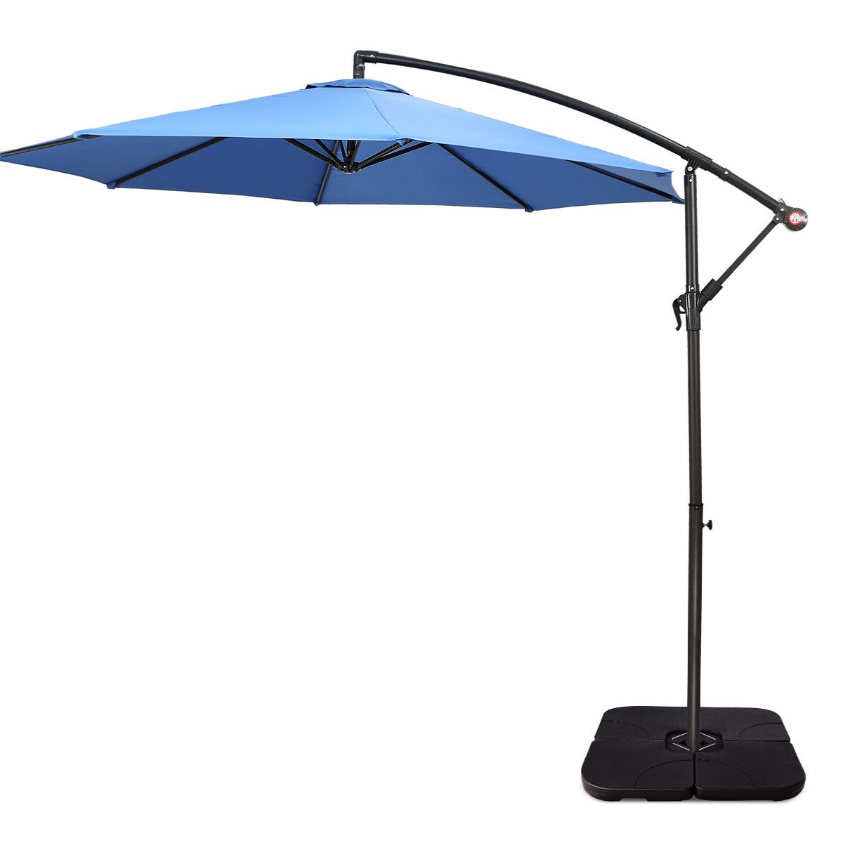 Coast 4-Piece Umbrella Stand Set Black 51 x 51 x 8 cm - Base de parasol remplissable pour parasol flottant d'extérieur