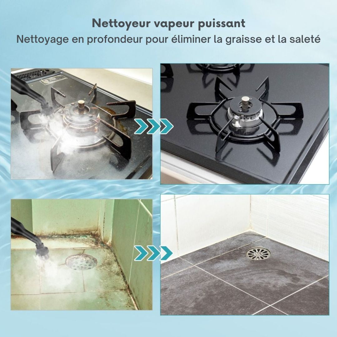 Nettoyeur vapeur Coast - Portable - 1400W - Accessoires inclus - Bleu