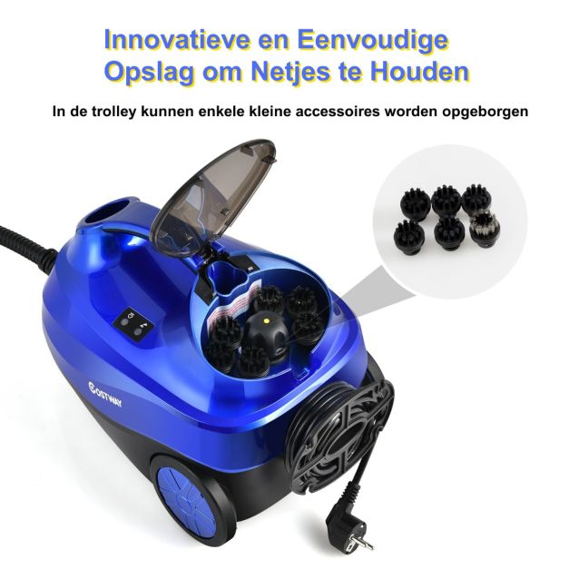 Coast Steam Cleaner Bleu/Orange/Rouge/Pourpre - 2000W - 1.5L Tank - Avec 19 Accessoires