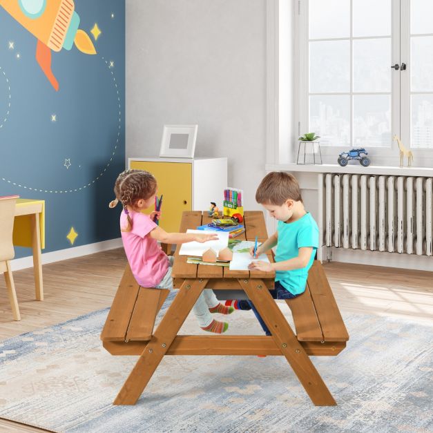 Coast Picnic Table Set - 3-in-1 - 92.5 x 87 x 49.5 cm - Parasol et bancs inclus