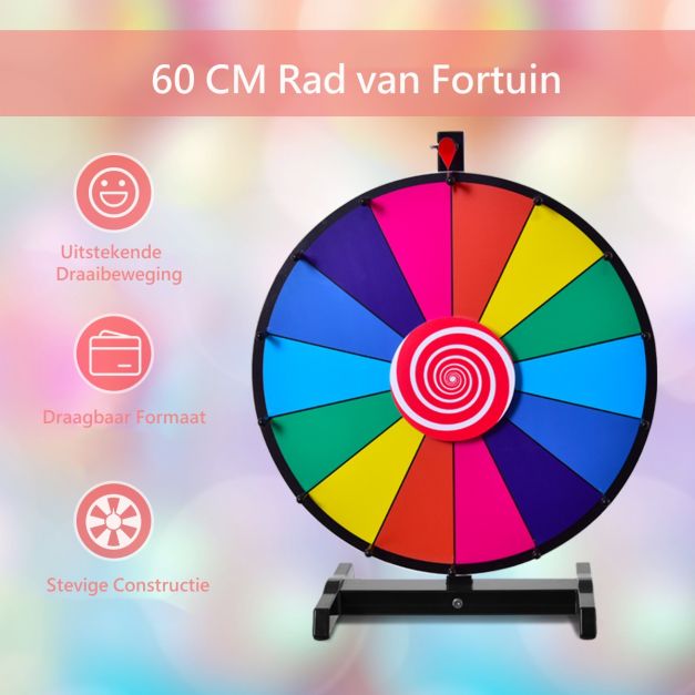 Coast Wheel of Fortune Multicolour - Roue des prix réutilisable avec marqueur et essuie-glace - Ø48 cm