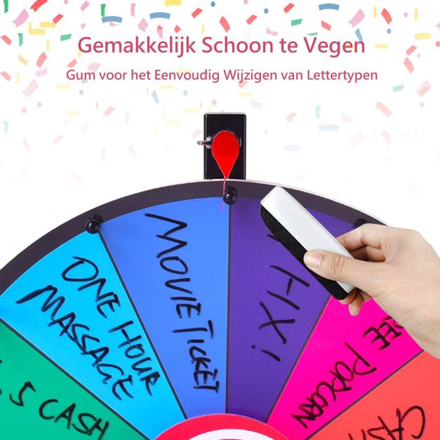 Coast Wheel of Fortune Multicolour - Roue des prix réutilisable avec marqueur et essuie-glace - Ø48 cm