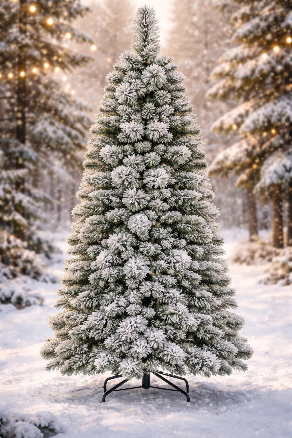 Coast Artificial Christmas tree with LED lights - 150 cm - vert/blanc - winter look