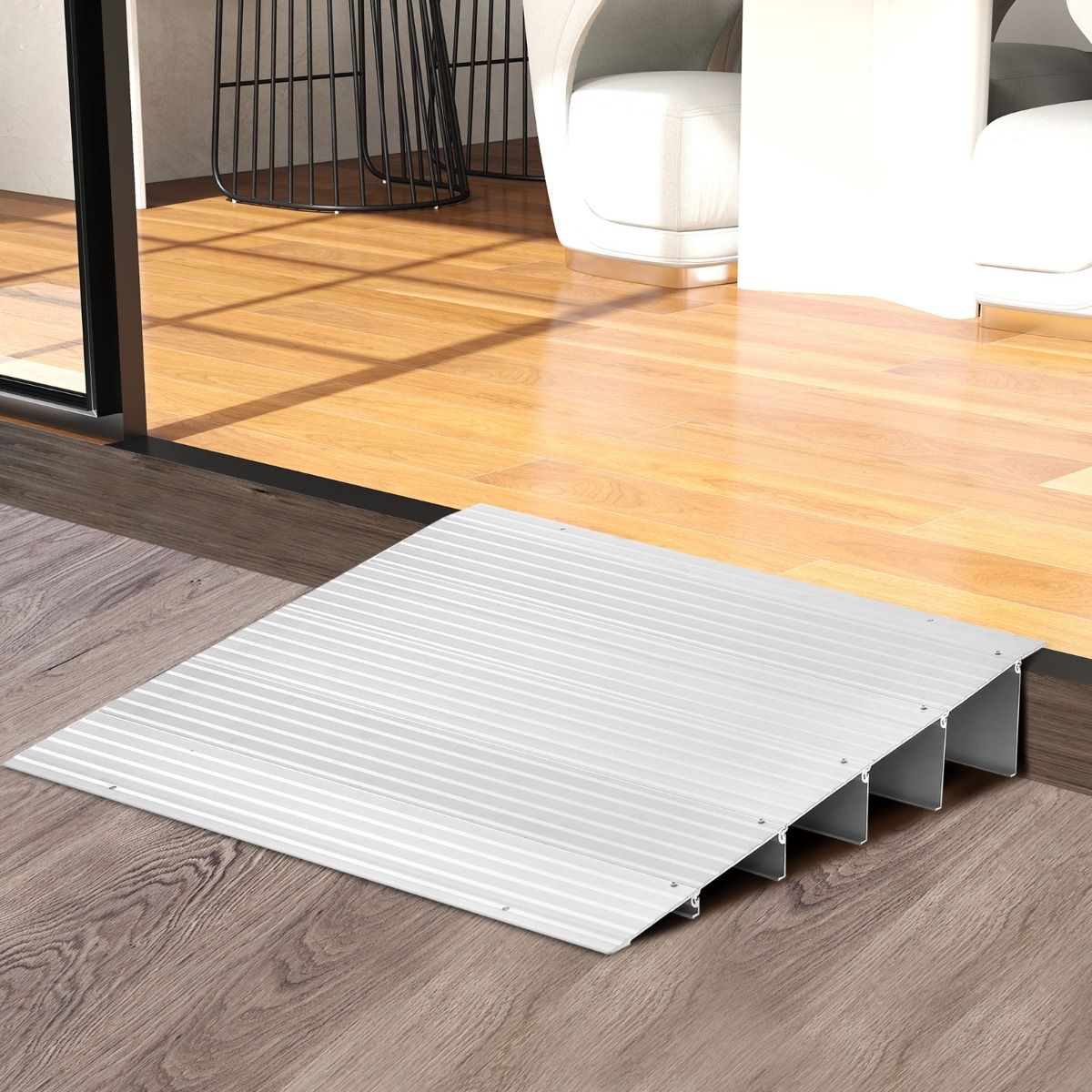 Coast Rampe de seuil - Réglable en hauteur - Cadre robuste en aluminium - Surface antidérapante - Capacité de charge de 317 kg