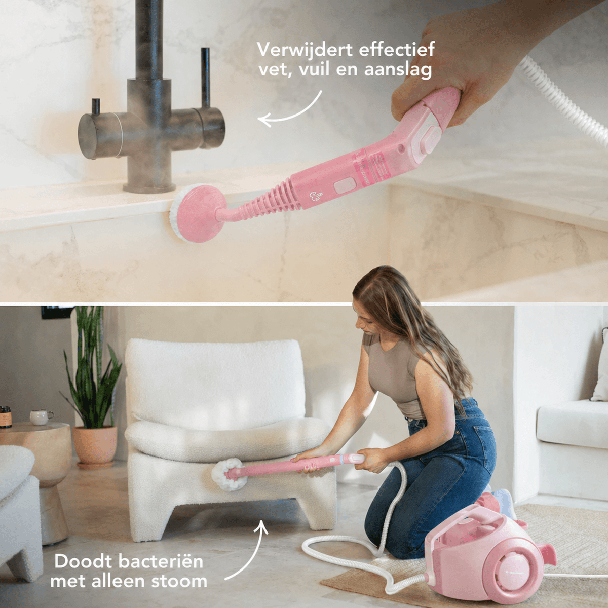 Nettoyeur vapeur TS2 Pink Limited Edition - Nettoyeur vapeur 1800W avec 26 accessoires - 40 x 30.5 x 29 cm