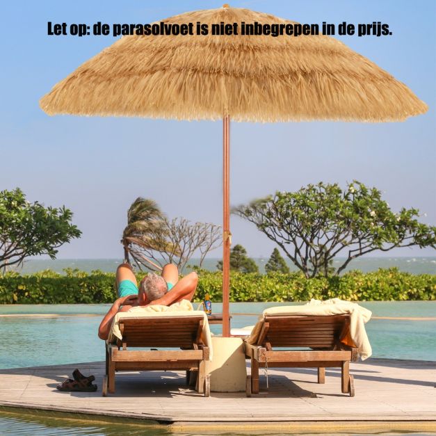 Parasol de plage inclinable Coast 200 cm - Naturel - Portable avec ancre à sable