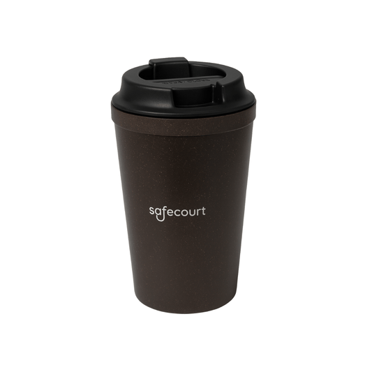 Safecourt Coffee Cup To Go - Brown - Silicone Grip Sleeve - Tasse à café réutilisable