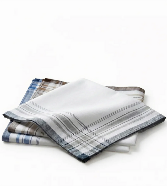 Lot de 12 mouchoirs pour homme Tiseco - White Summer - 40 x 40 cm