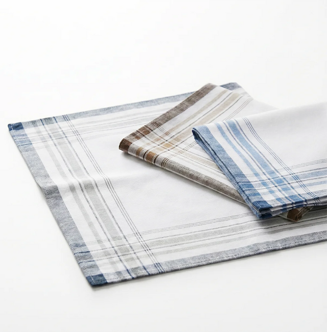 Lot de 12 mouchoirs pour homme Tiseco - White Summer - 40 x 40 cm