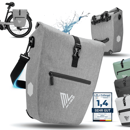 MiVelo - 2in1 Pannier CAPAX - 25L - Imperméable et avec réflecteurs - Noir