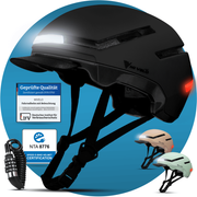 Casque de vélo Nova - Avec feux avant et arrière - Visibilité et sécurité optimales
