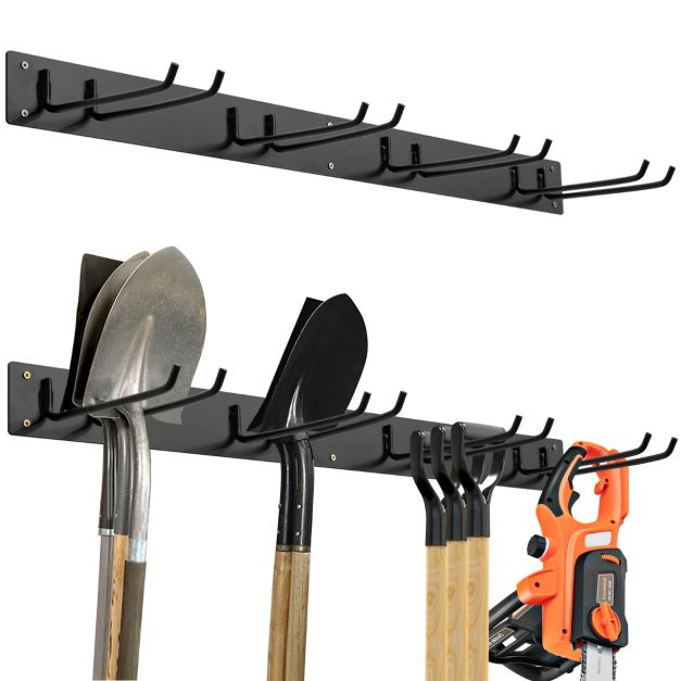 Coast Tool Rack - Métal - Mural - 8 crochets - 91 cm - Noir