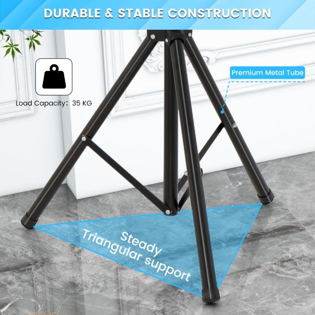 Coast TV Stand Floor Stand TV réglable en hauteur pour TV Plasma/Lcd/Led de 21 à 47 pouces et téléviseurs plats jusqu'à 35 kg Portable 450 x 100 mm Noir