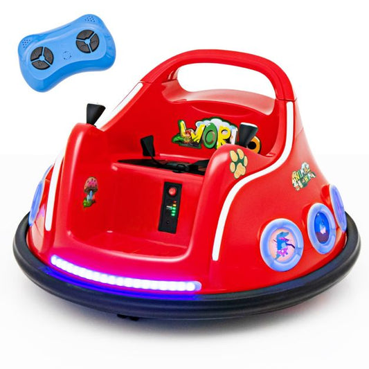 Coast Bumper Car - Rotation à 360 degrés - 12V - Musique et lumière incluses - 73x73x43cm - Rouge