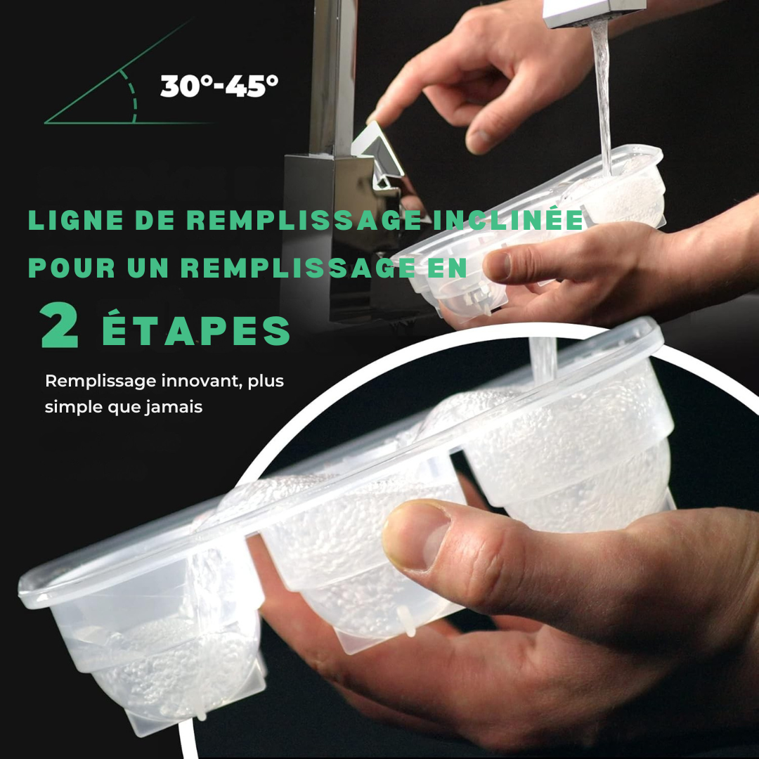 Moule à glaçons Neighbour's Friend - 6 glaçons ronds XL - Lavable au lave vaisselle - ø 4,5 cm - Noir