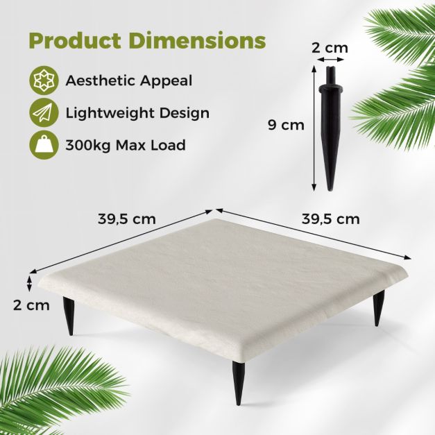 Coast stepping stones - 8 pièces - 40x40 cm - Chemin de jardin - PP - Beige