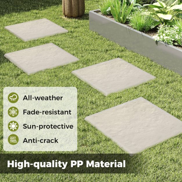 Coast stepping stones - 8 pièces - 40x40 cm - Chemin de jardin - PP - Beige