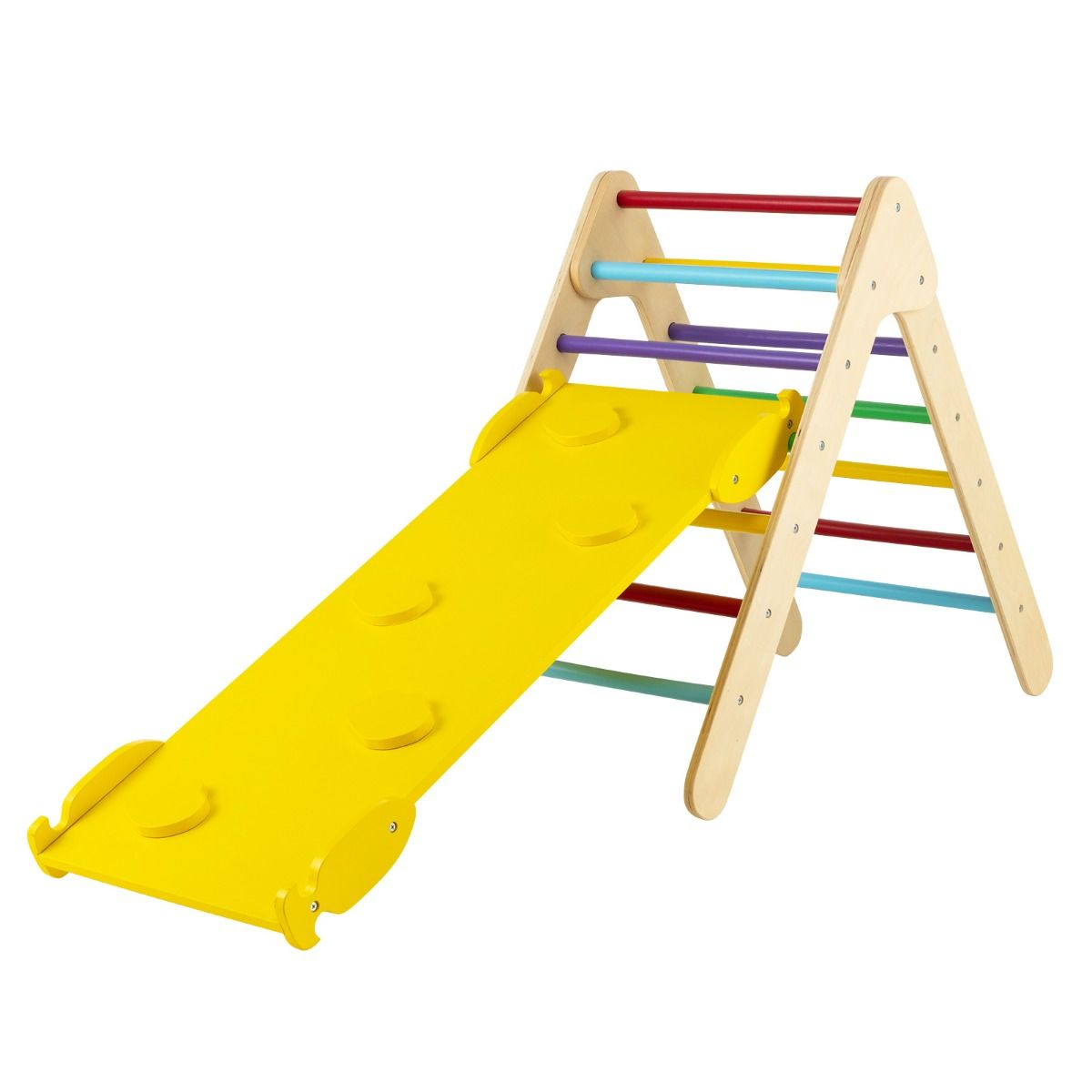 Triangle d'escalade Coast avec pente et support d'escalade en bois - Multicolore - 86,5 x 48 x 73,5 cm