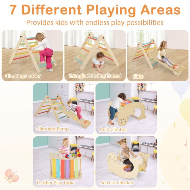 Coast 7-in-1 Jouets d'escalade d'intérieur pour enfants Ensemble d'escalade Montessori en bois