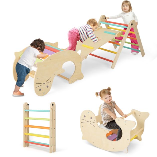 Coast 7-in-1 Jouets d'escalade d'intérieur pour enfants Ensemble d'escalade Montessori en bois