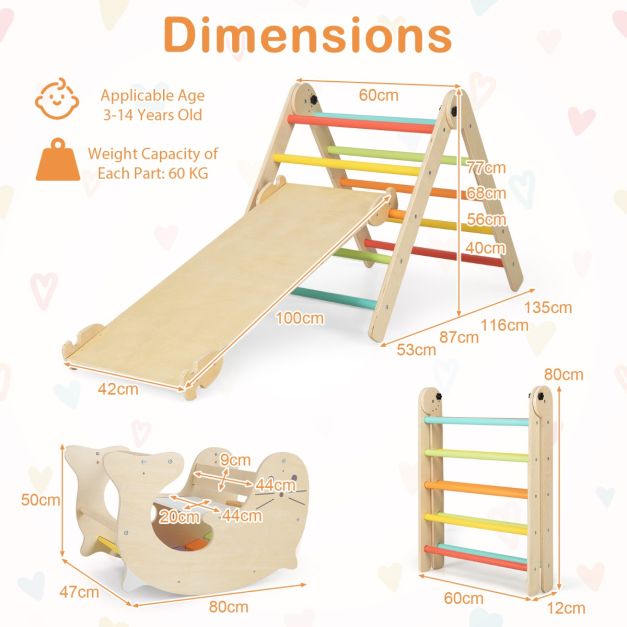 Coast 7-in-1 Jouets d'escalade d'intérieur pour enfants Ensemble d'escalade Montessori en bois