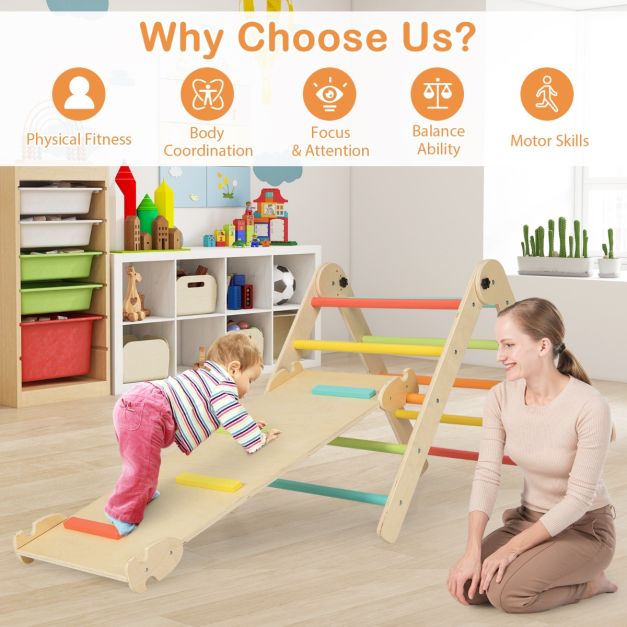 Coast 7-in-1 Jouets d'escalade d'intérieur pour enfants Ensemble d'escalade Montessori en bois