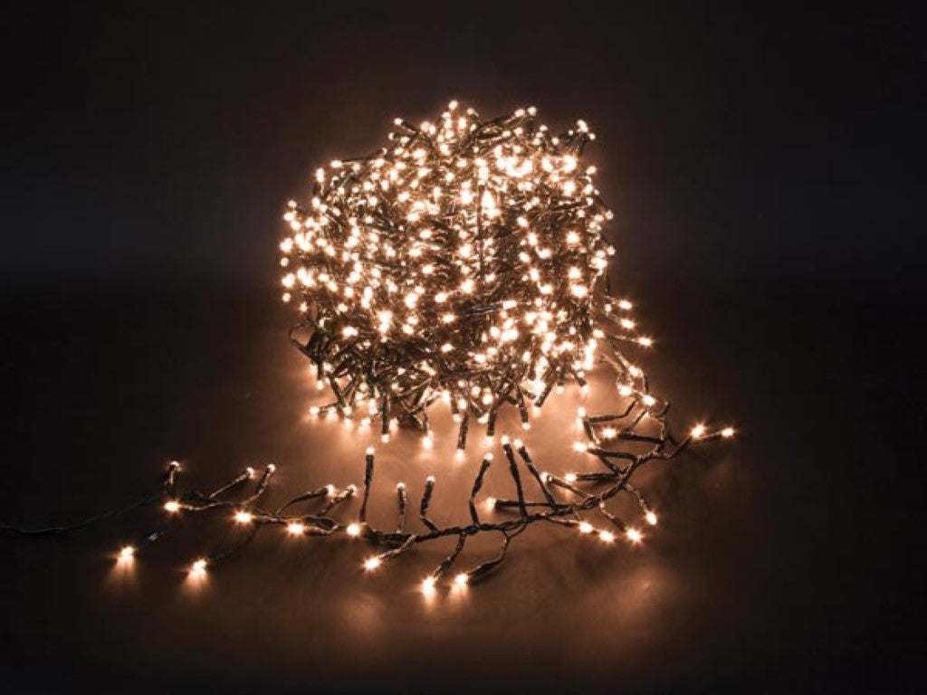 Guirlande lumineuse Twistlight 18 m - 1530 LED blanches Arizona - Cordon noir - 31V - IP44 Intérieur et extérieur