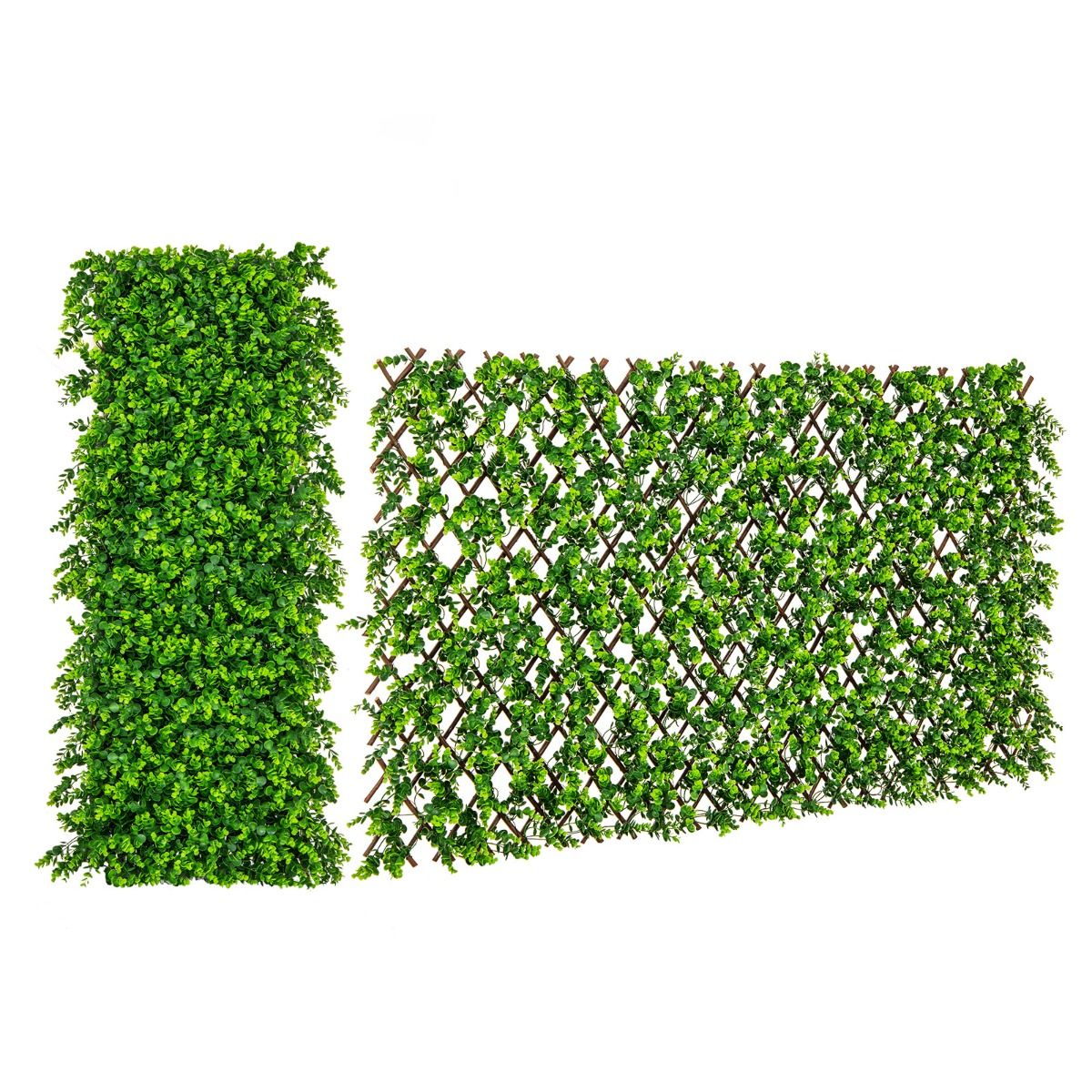 Coast Artificial Ivy Eucalyptus Privacy Screen - 180 x 90 cm - Green - Clôture rétractable pour jardin et balcon en saule et PE