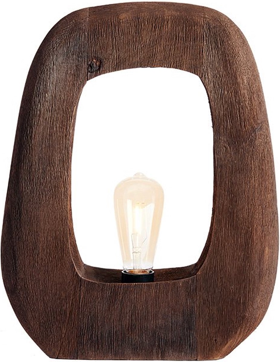 Light & Living Lampe à poser Kelafó 33x10x40 cm - Bois brun chocolat - Design chaud et naturel