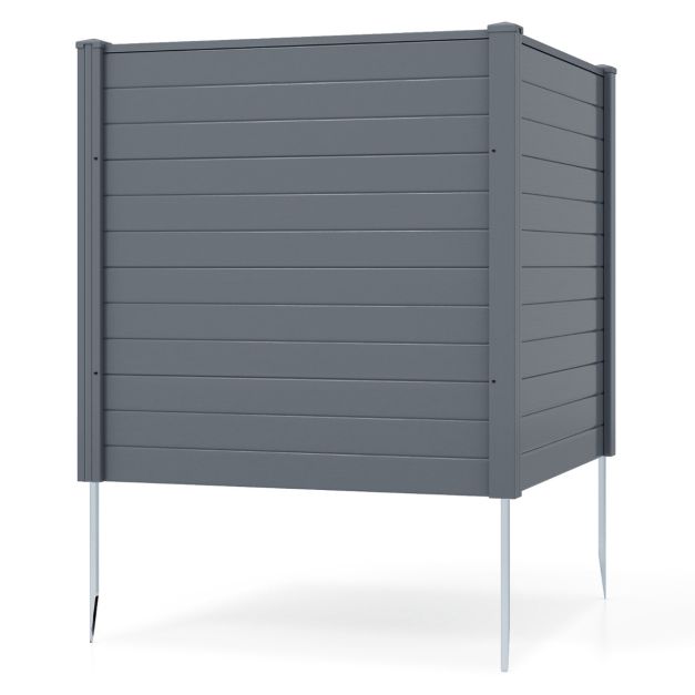 Coast Garden Screen Set of 2 Panels 123 × 123 cm - Grey - Privacy Screen with Ground Pins for Air Conditioner, Clicker and Garden
