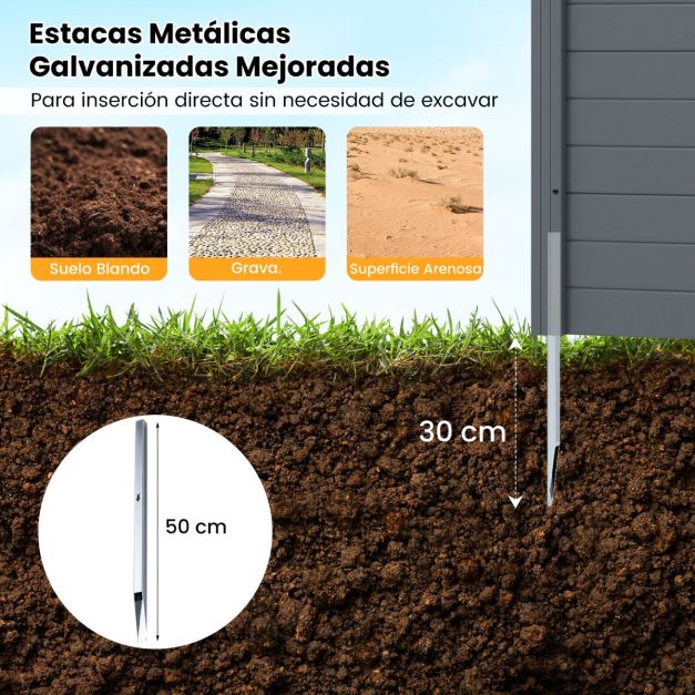 Coast Garden Screen Set of 2 Panels 123 × 123 cm - Grey - Privacy Screen with Ground Pins for Air Conditioner, Clicker and Garden