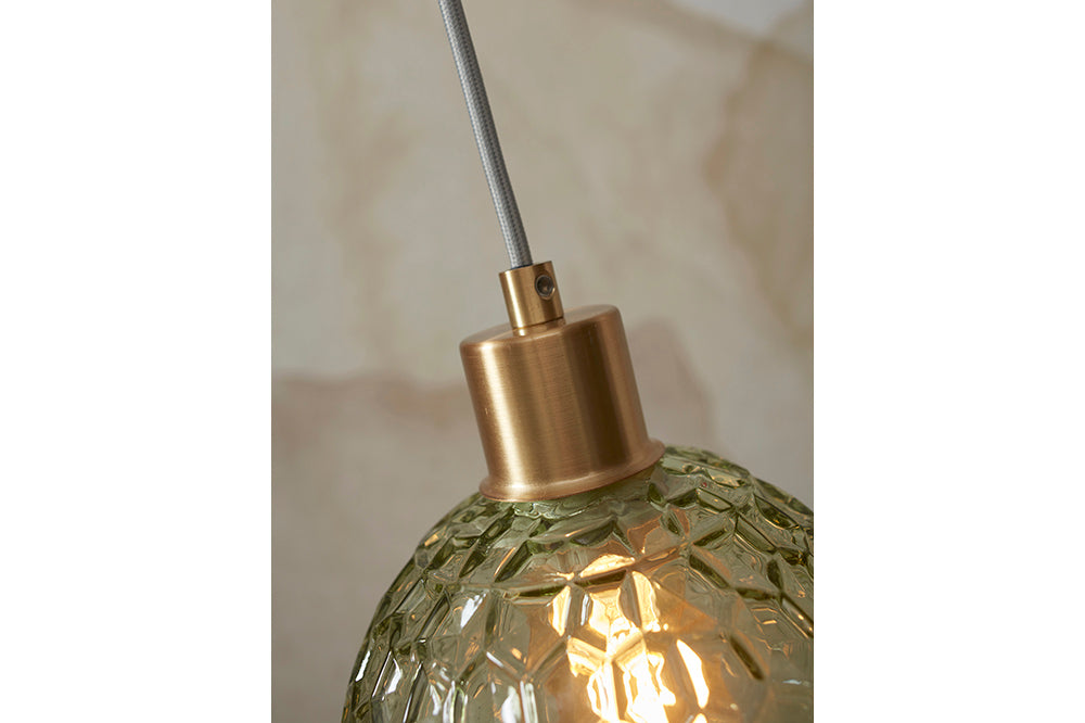 il s'agit de RoMi - Lampe suspendue Venise vert ovale - 18 × 18 × 27 cm