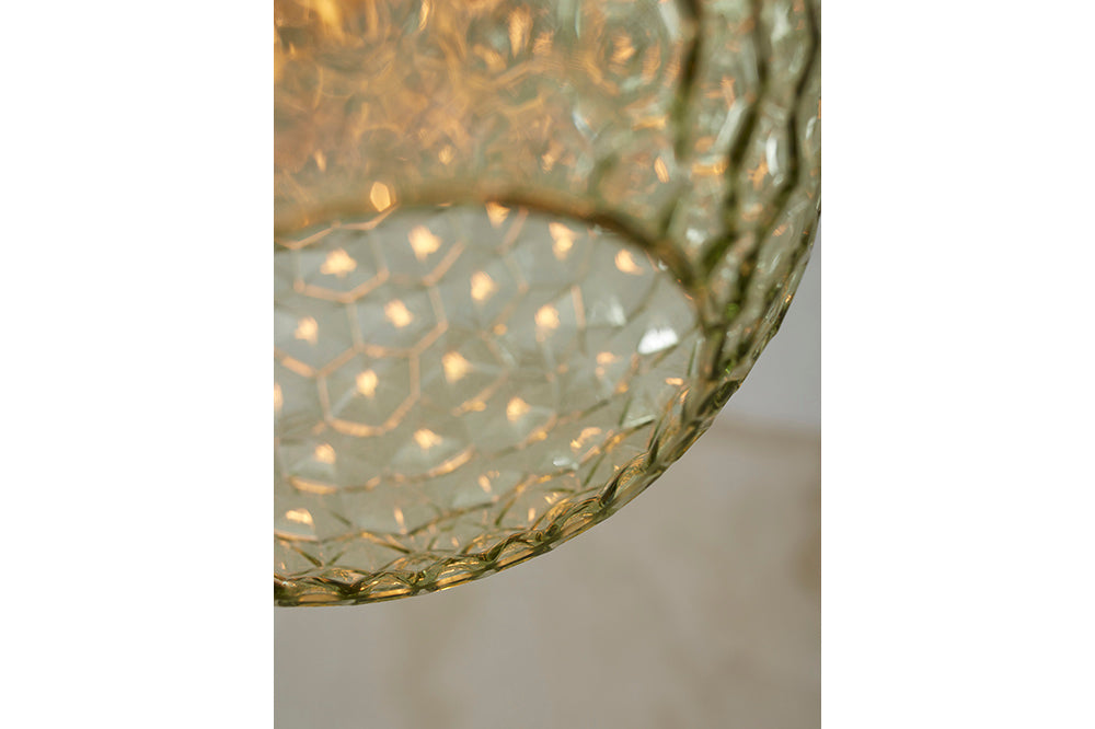 il s'agit de RoMi - Lampe suspendue Venise vert ovale - 18 × 18 × 27 cm