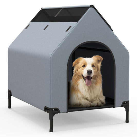 Niche pour chien surélevée Coast 91 cm pour petites races, gris, 64 x 91 x 86 cm