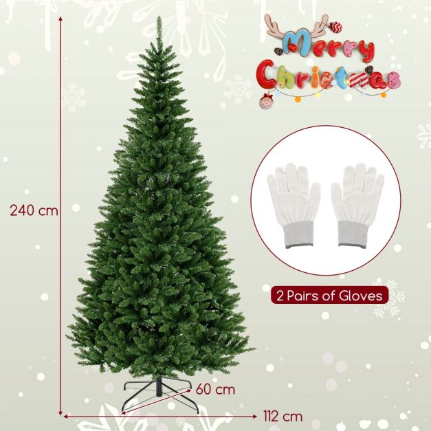 Sapin de Noël Coast - LED - Design d'angle 270° - 1137 branches - PVC & Métal - 240x112cm - Vert