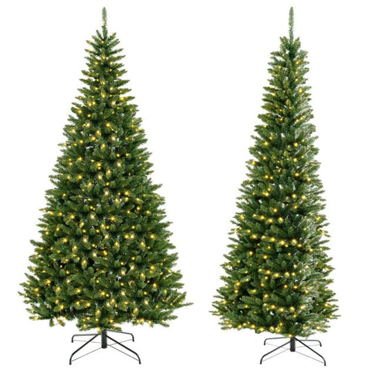 Sapin de Noël Coast - LED - Design d'angle 270° - 1137 branches - PVC & Métal - 240x112cm - Vert