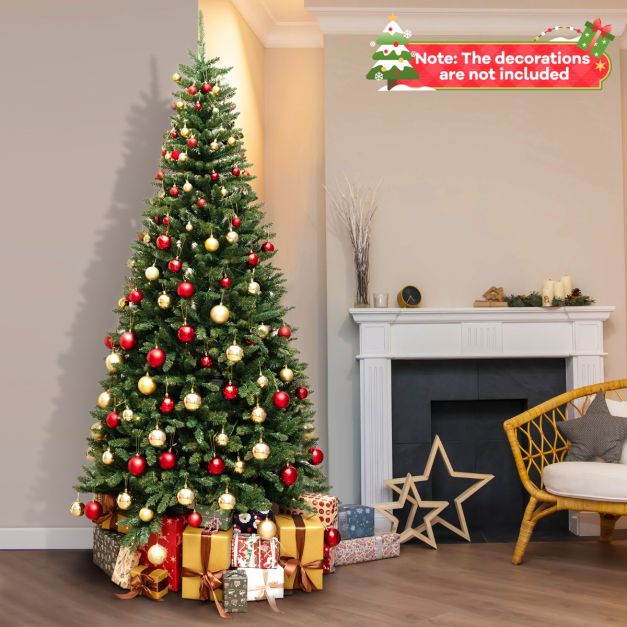 Sapin de Noël Coast - LED - Design d'angle 270° - 1137 branches - PVC & Métal - 240x112cm - Vert