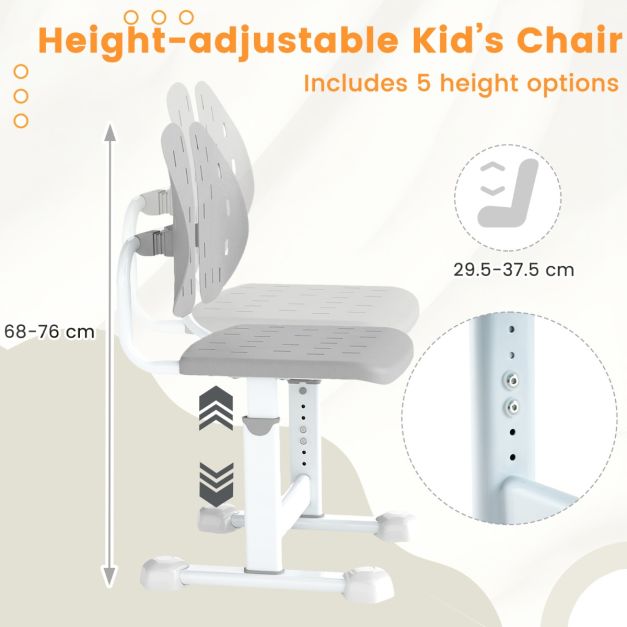 Chaise haute réglable Coast - Double dossier - réglable - Ergonomique - Structure métallique - Capacité de charge 100 kg - Gris