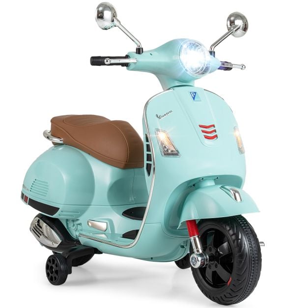 Coast Electric Motocyclette pour enfants verte - Scooter de type Vespa avec lumières LED et klaxon - 75 x 46 x 101 cm