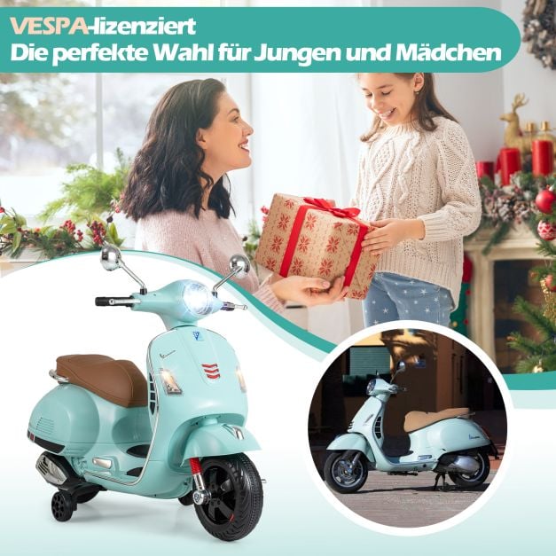 Coast Electric Motocyclette pour enfants verte - Scooter de type Vespa avec lumières LED et klaxon - 75 x 46 x 101 cm