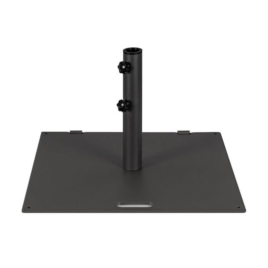 Pied de parasol Coast avec roulettes – Pied de parasol carré en métal 60 x 60 x 35 cm – Noir