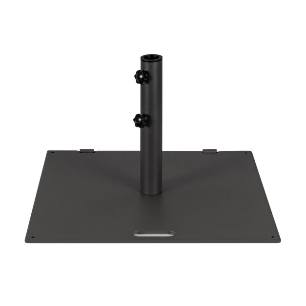 Pied de parasol Coast avec roulettes – Pied de parasol carré en métal 60 x 60 x 35 cm – Noir