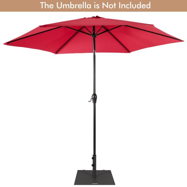 Pied de parasol Coast avec roulettes – Pied de parasol carré en métal 60 x 60 x 35 cm – Noir
