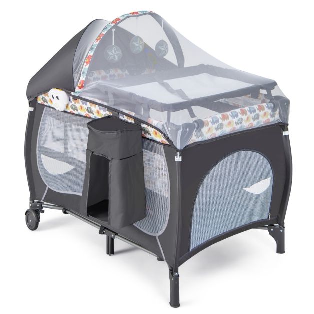 Coast Parking Bed avec table à langer et matelas - 102x72 cm - Grey
